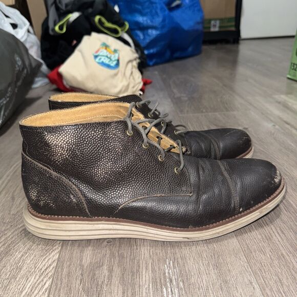 Cole Haan Grand OS Chukka Boots Men's 11M Brown Pebbled Leather Cap Toe Comfort - Picture 1 of 7